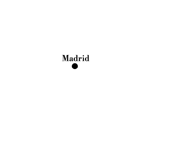 mapa de España que señala Madrid